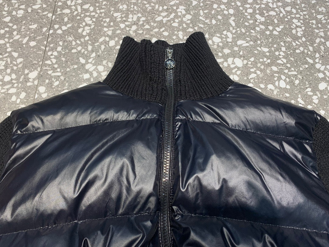 Wool Knit Sleeve Down Jacket