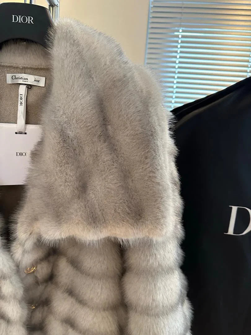 Striped Fur Jacket