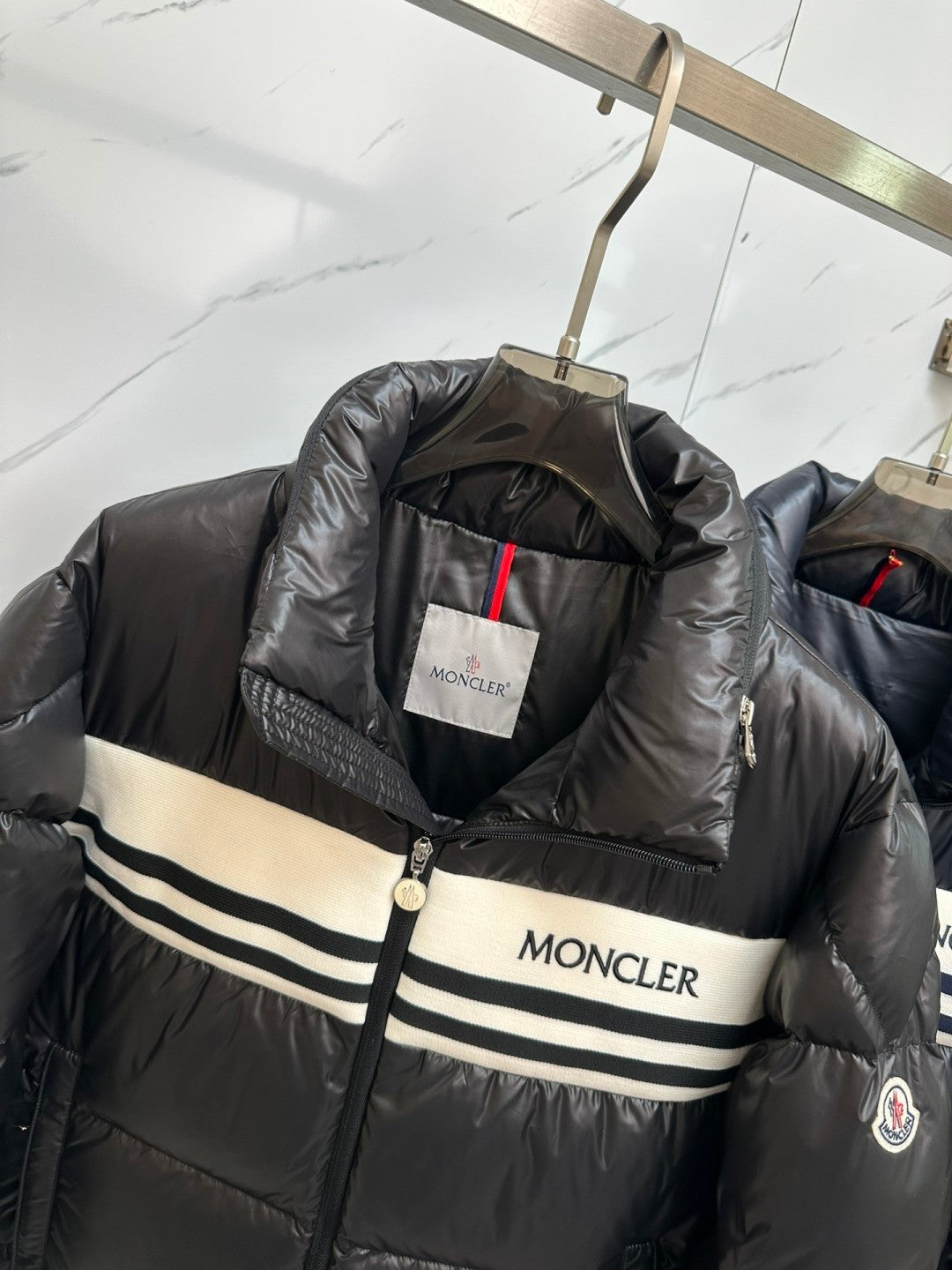 Solid Color Patch Down Jacket