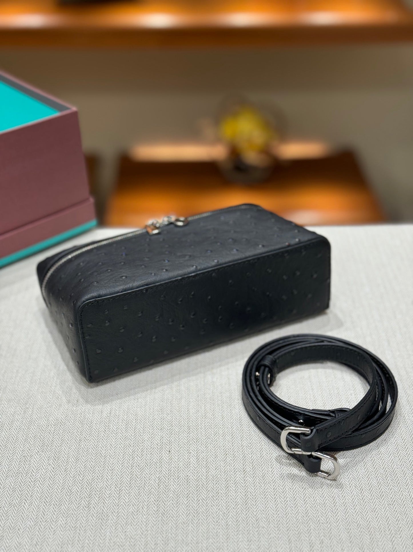 Loro Ostrich Leather Clutch 19