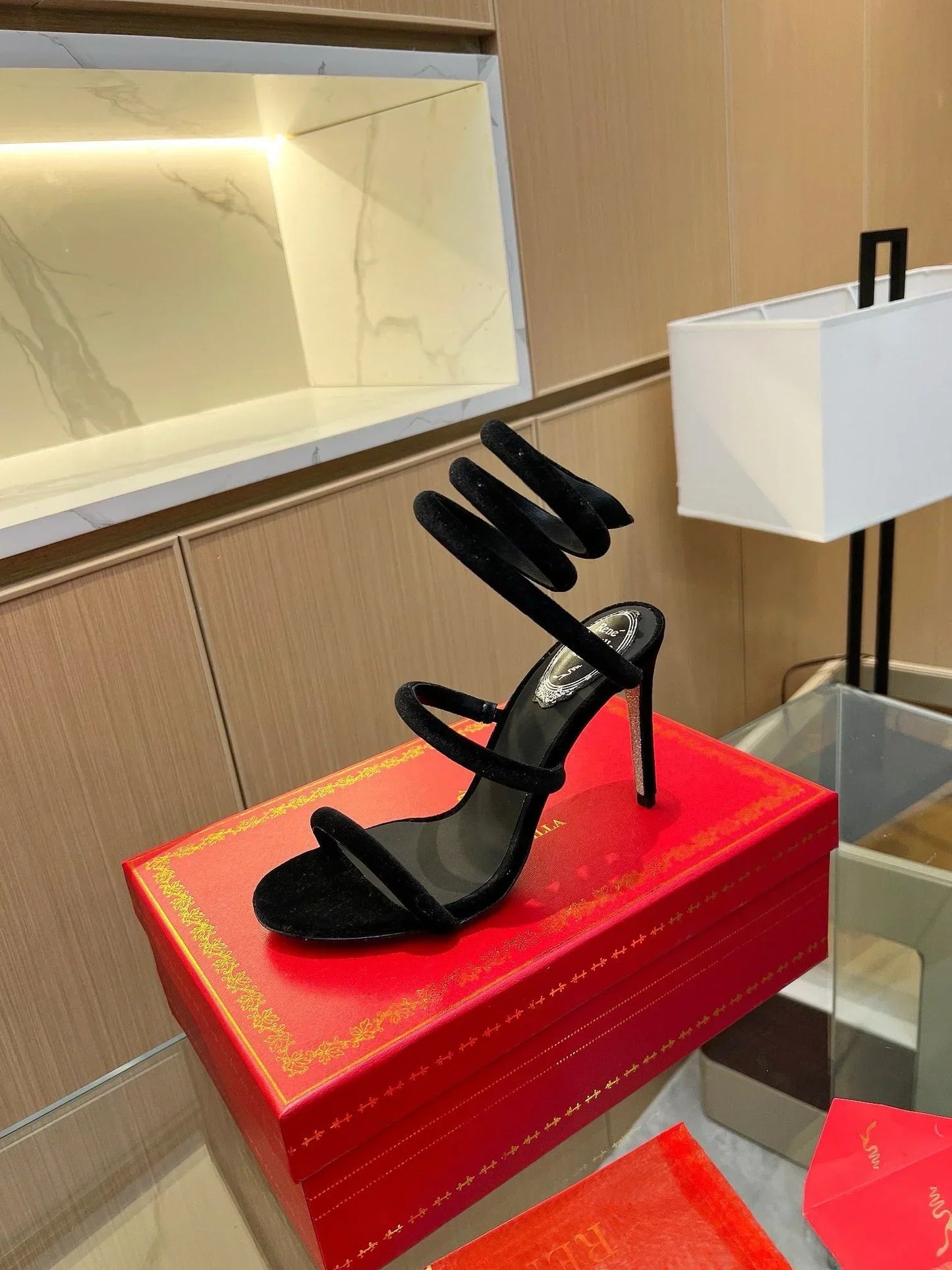 Velvet Snake Crystal Sandals