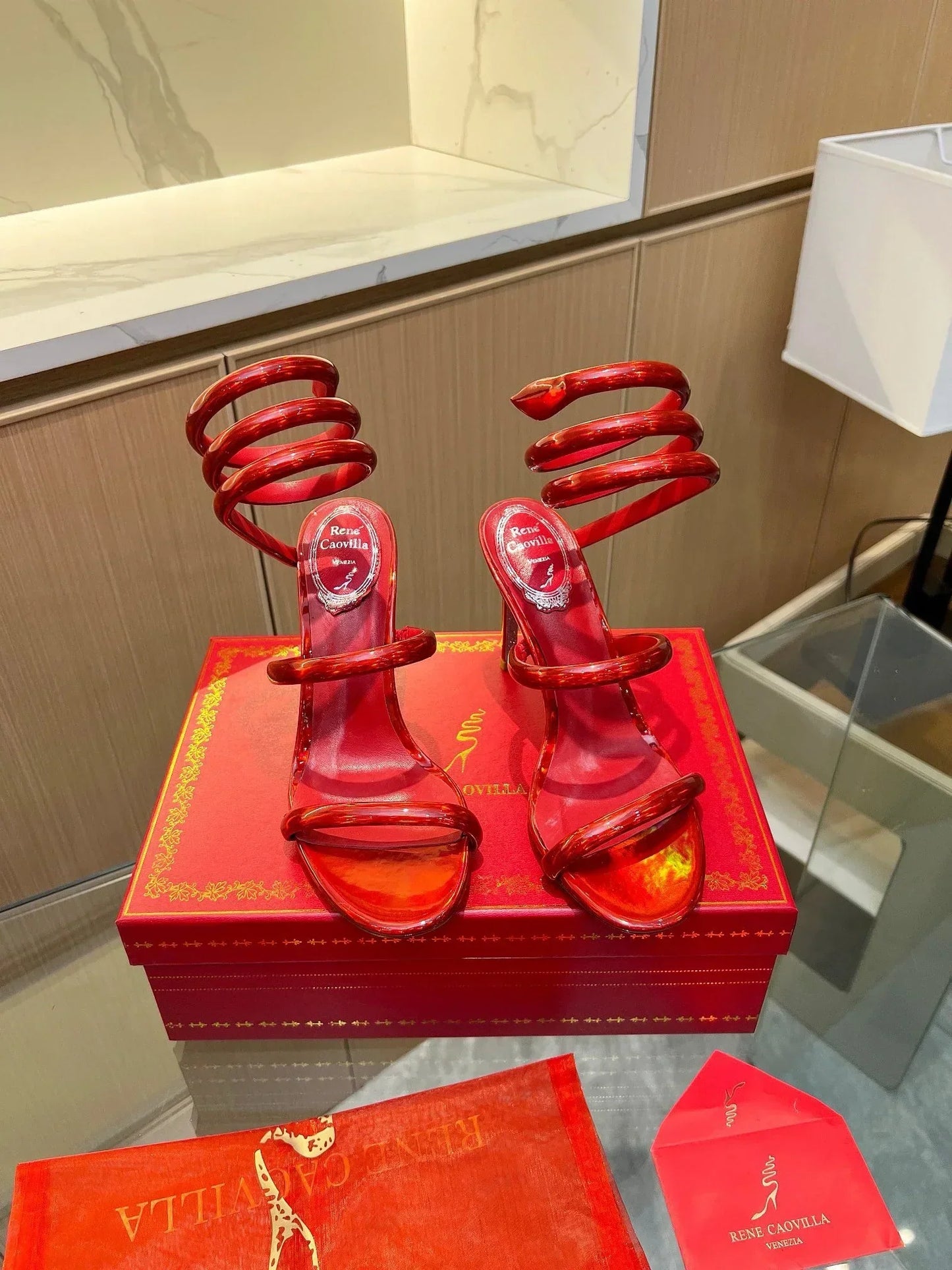 Velvet Snake Crystal Sandals