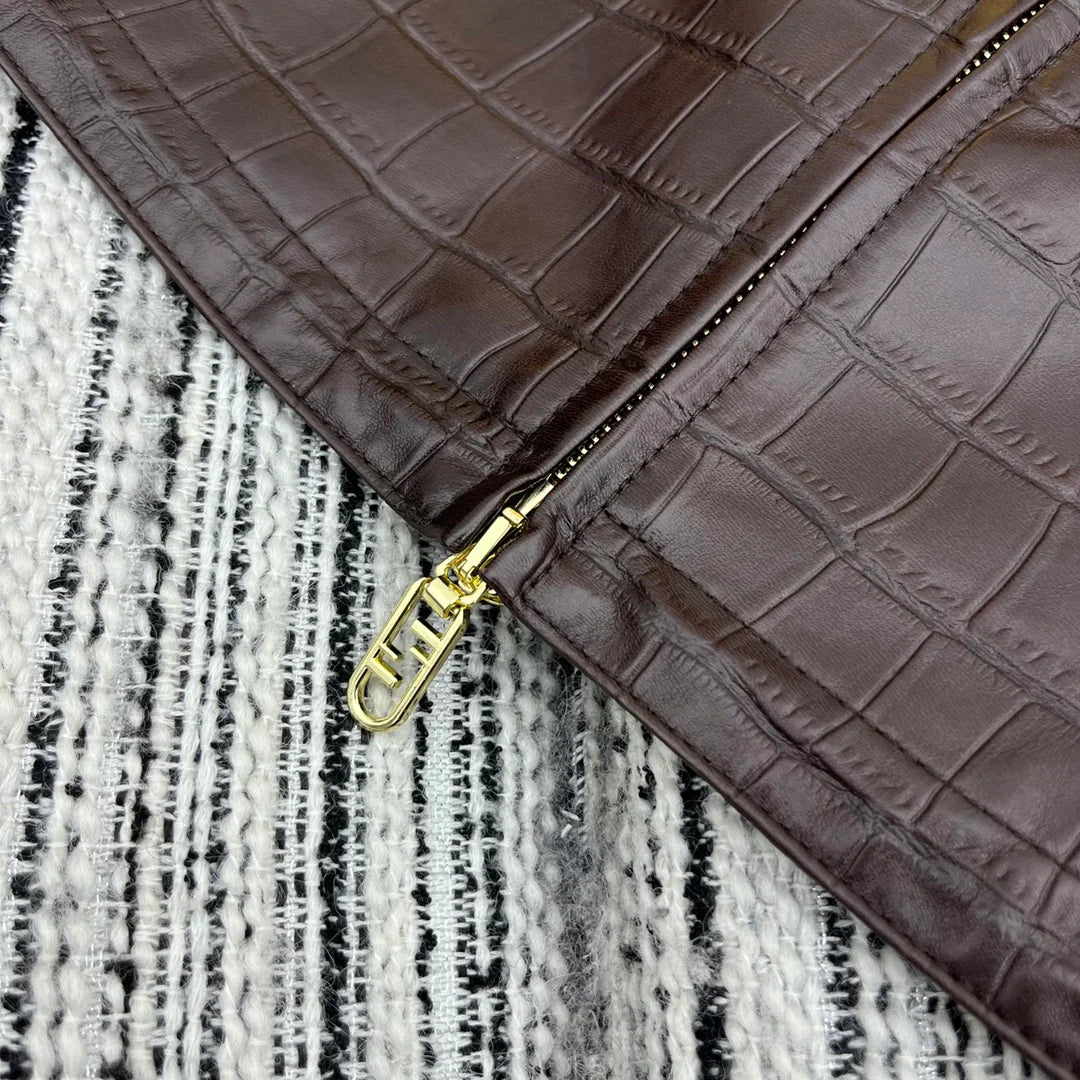 Crocodile Pattern Lambskin Jacket