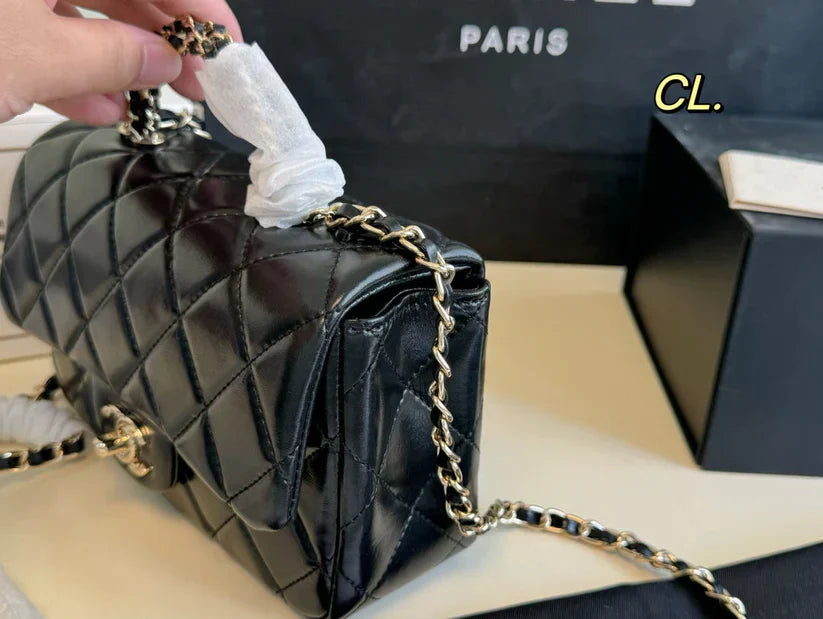Mini Quilted Chain Top-Handle Bag