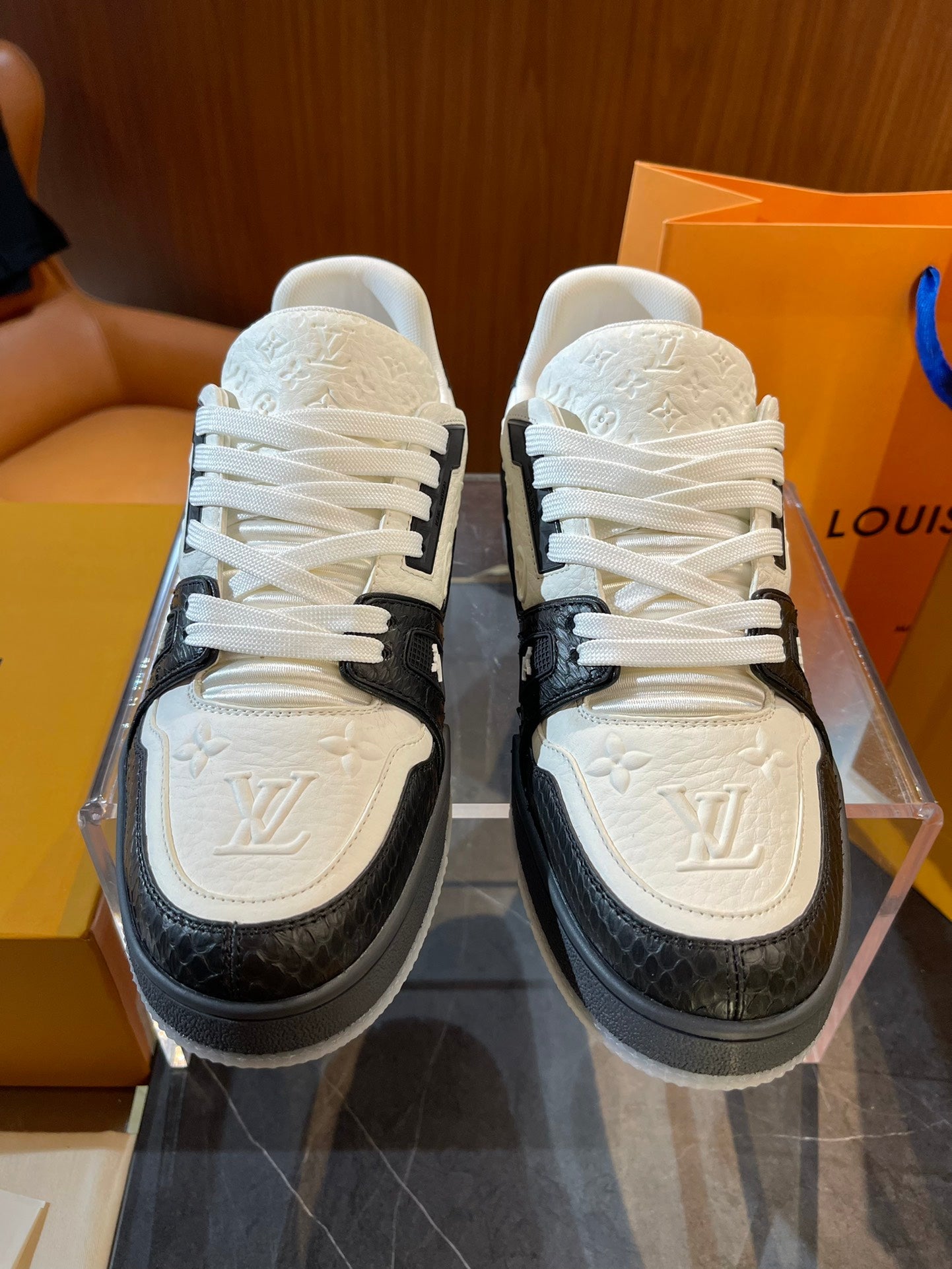 Limited Edition Snake-Pattern Embroidered Trainers