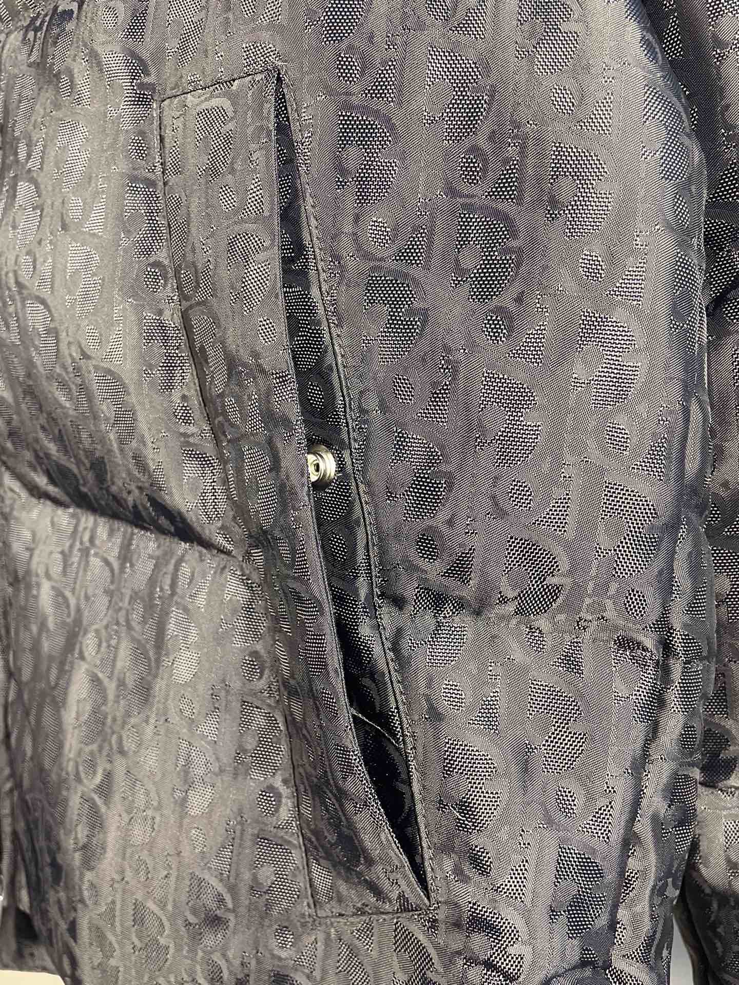 Black Jacquard Goose Down Jacket