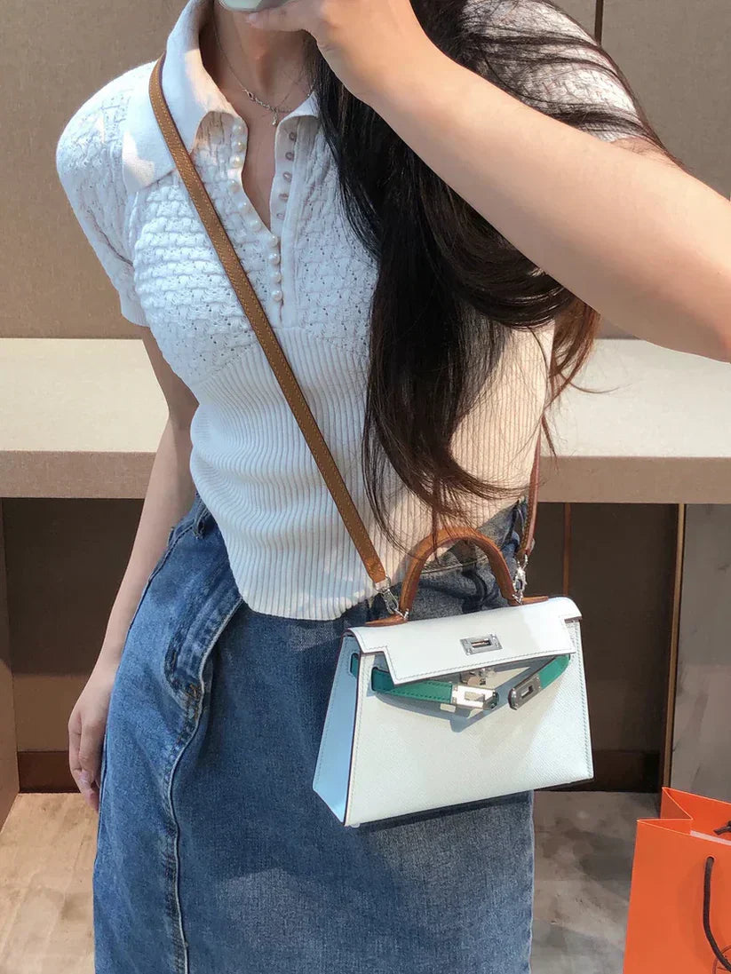 Tricolor Leather Bag 28